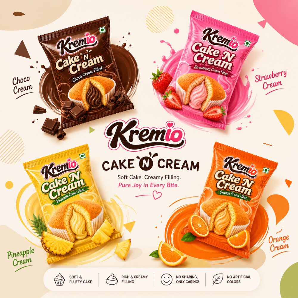 small cream filled cupcake for kids in packet