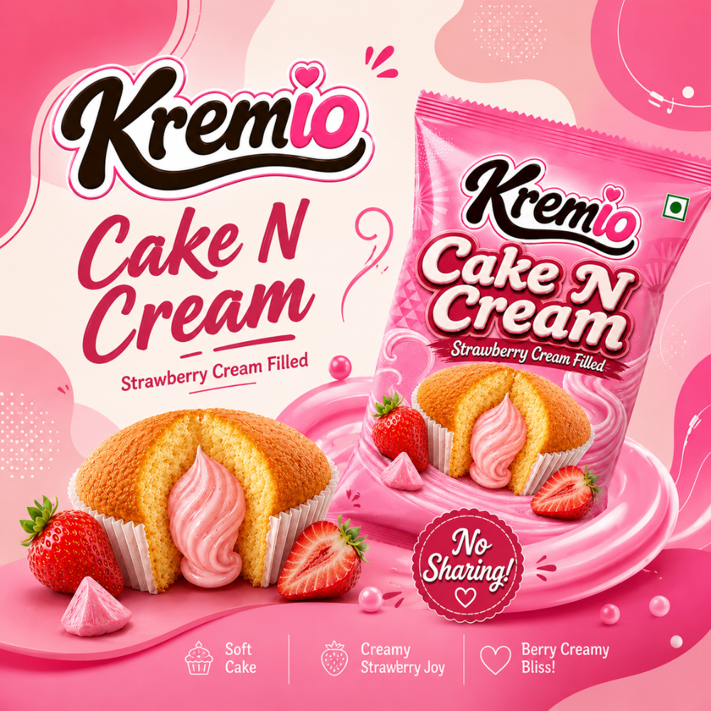 small cream filled cupcake for kids in packet