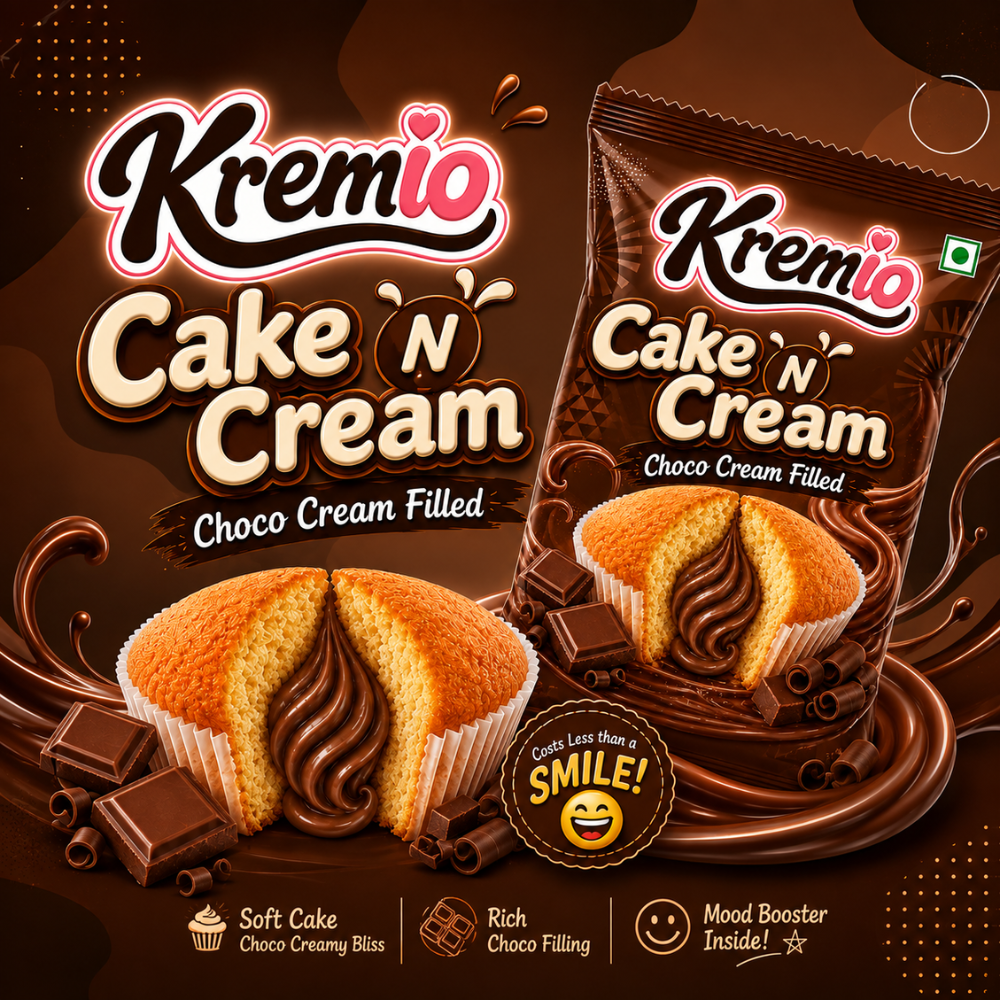 small cream filled cupcake for kids in packet