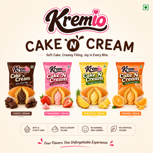 small cream filled cupcake for kids in packet