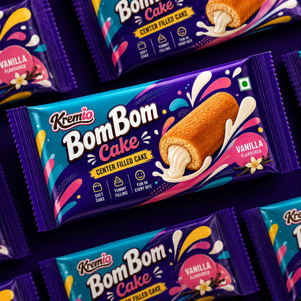 double cream filled cake in a small packet 