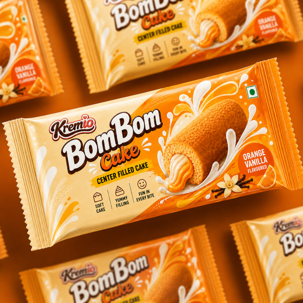 double cream filled cake in a small packet 