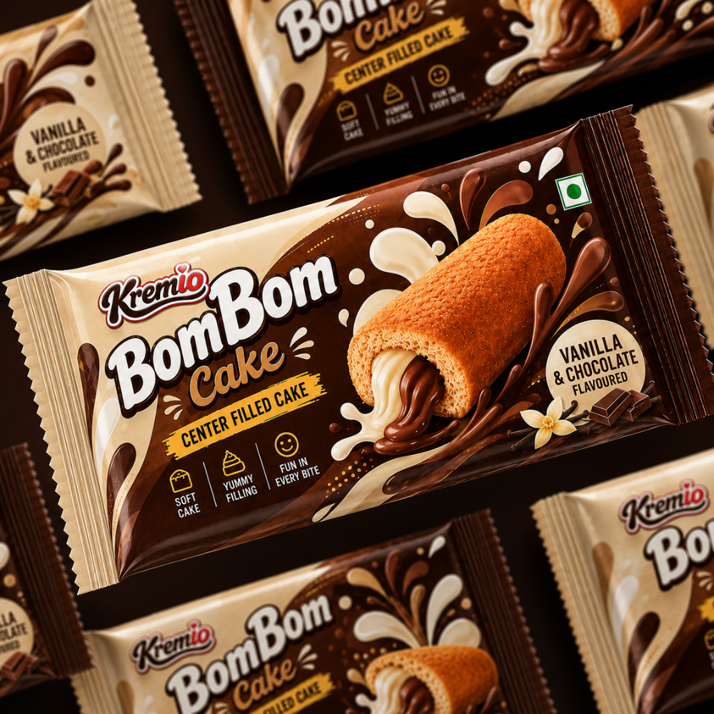 double cream filled cake in a small packet 