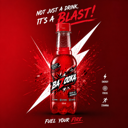 red color energy drink in 250 ml bottle
