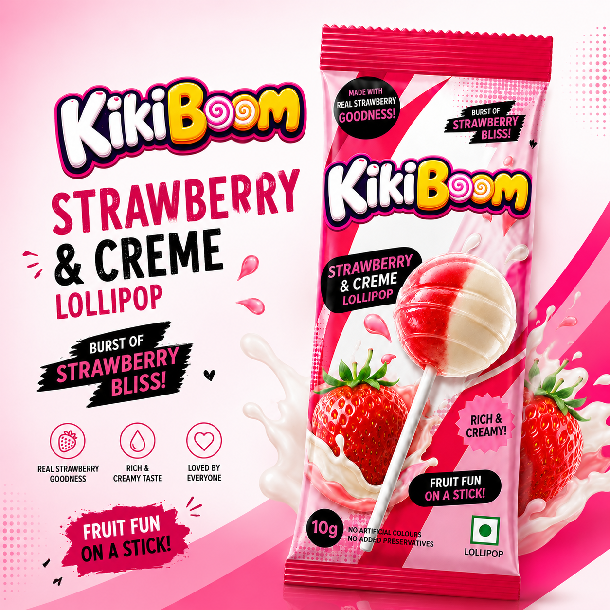 strawberry and cream lollipop 

